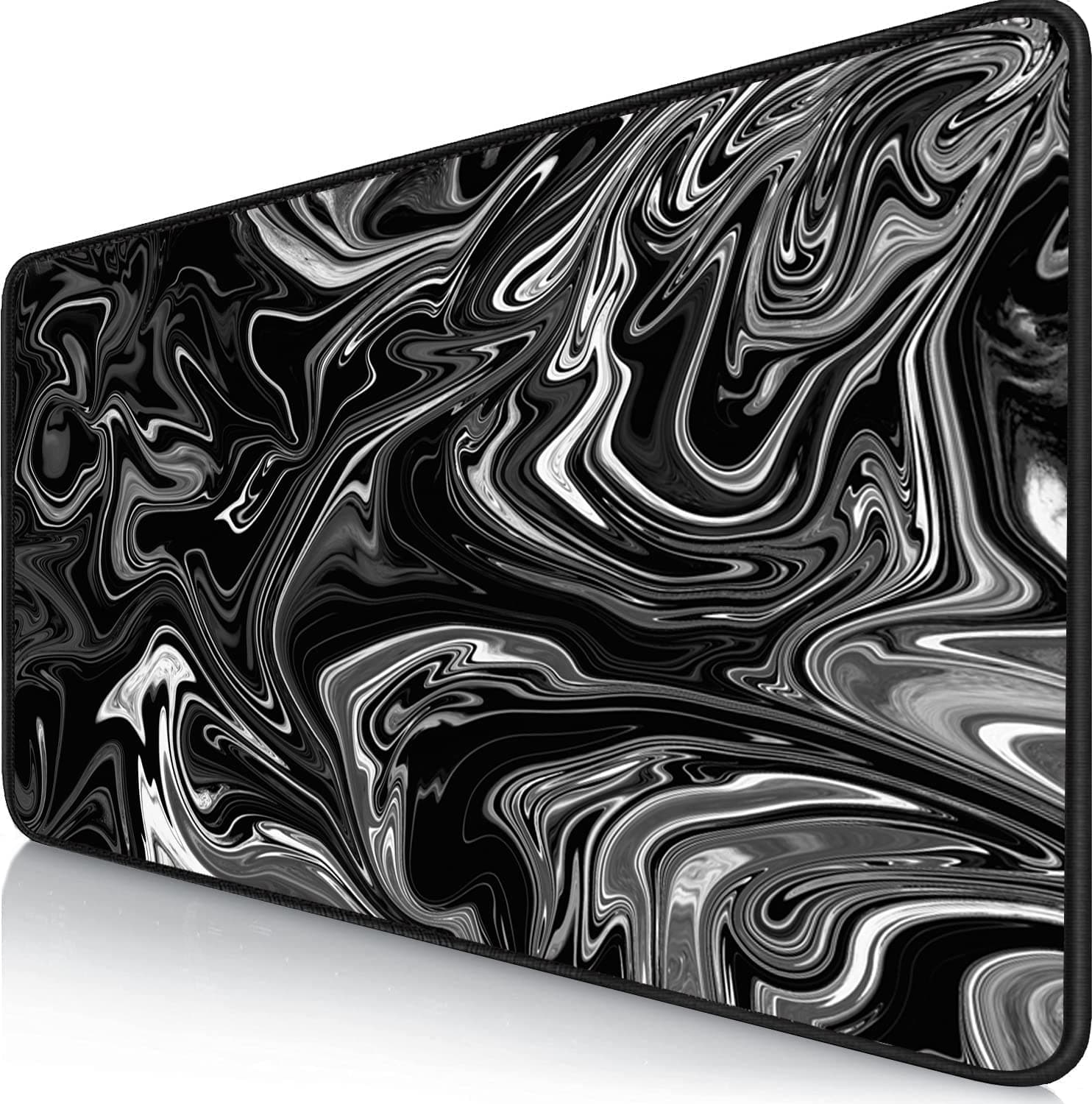🎮 Gaming Mauspad XXL - 900 x 400 mm - Flüssigmetall - Großes Mousepad mit vernähten Kanten 🖱️