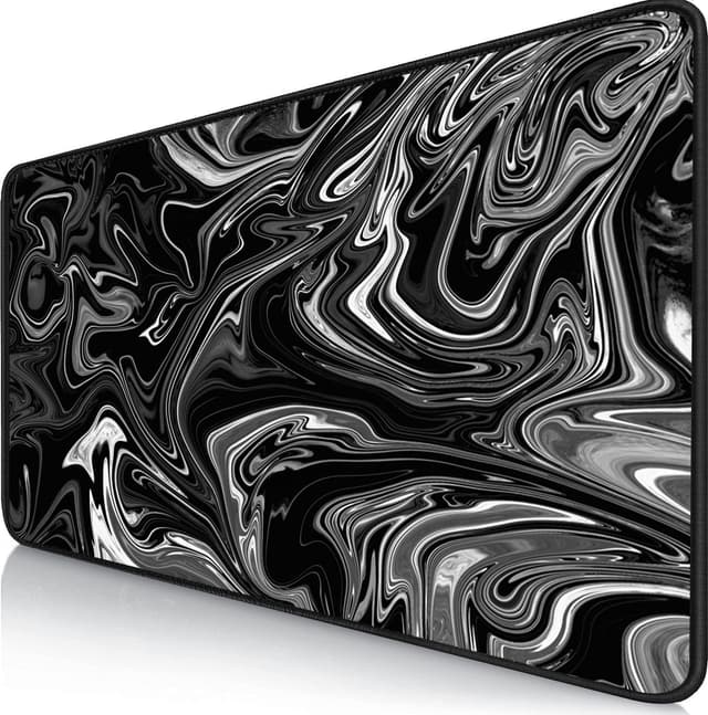 🎮 Gaming Mauspad XXL - 900 x 400 mm - Flüssigmetall - Großes Mousepad mit vernähten Kanten 🖱️