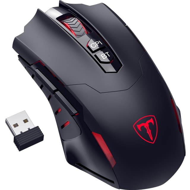 🎮 RisoPhy Gaming Maus Kabellos mit 7 programmierbaren Tasten und 5 DPI-Stufen 🌈
