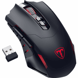🎮 RisoPhy Gaming Maus Kabellos mit 7 programmierbaren Tasten und 5 DPI-Stufen 🌈