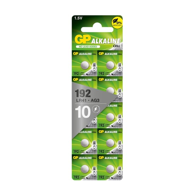Angebot: GP Alkaline Knopfzellen LR41 | 10 Stück 1,5V Batterien