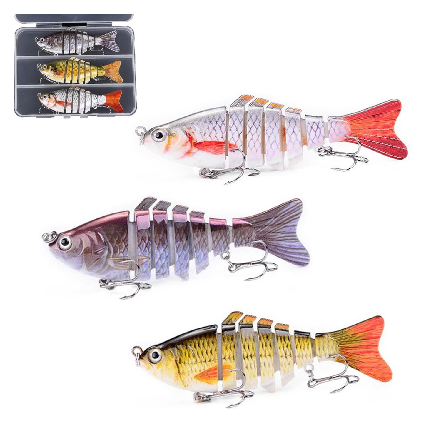🎣 3 Stück Angelköder Set für Hecht & Co. - Realistische Fischköder 🐟