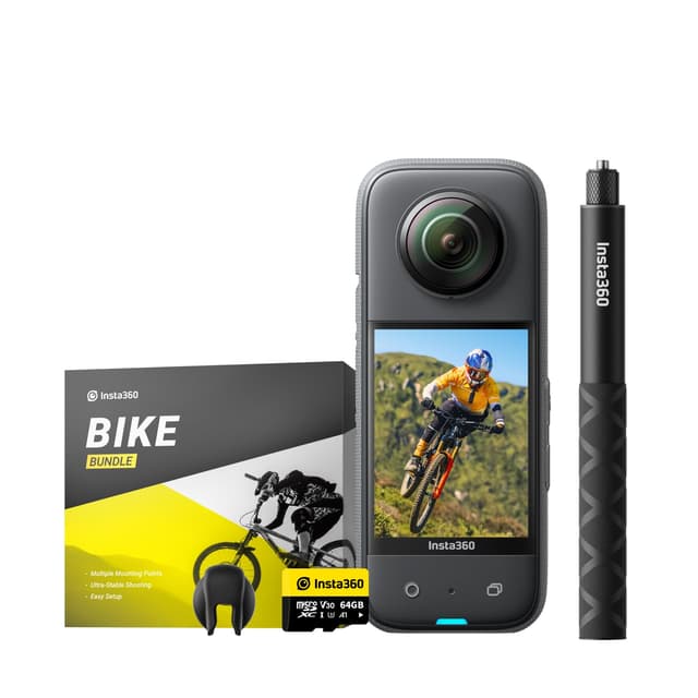 Insta360 X3 Fahrrad-Bundle 🚲📸 - 360°-Actionkamera mit 5,7K, 72MP, Stabilisierung