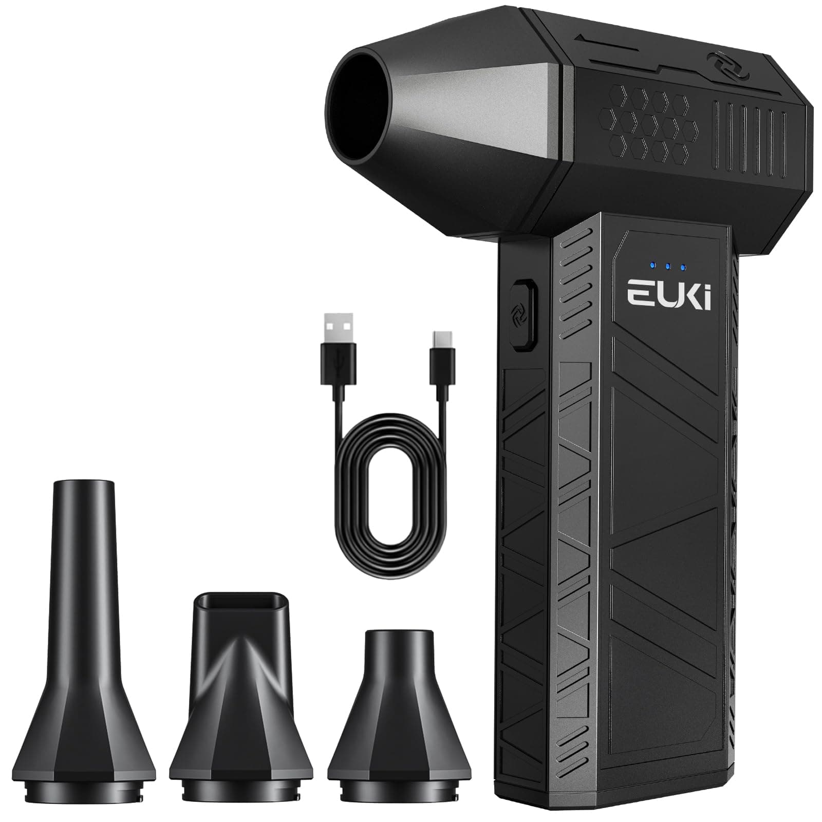 🌬️🔋 EUKI Elektrisches Staubgebläse 3-Gang 130.000 U/min Druckluft 5000mAh Akku USB-C Schnellladung X3MiniDE