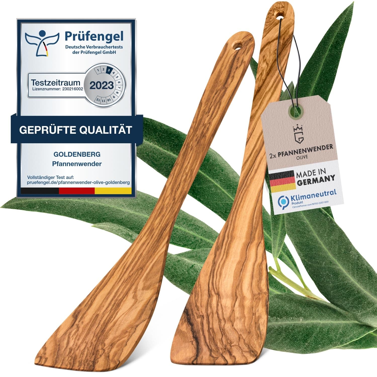🌿 GOLDENBERG® Spar Set - Premium Pfannenwender aus Olivenholz 🍳🌱
