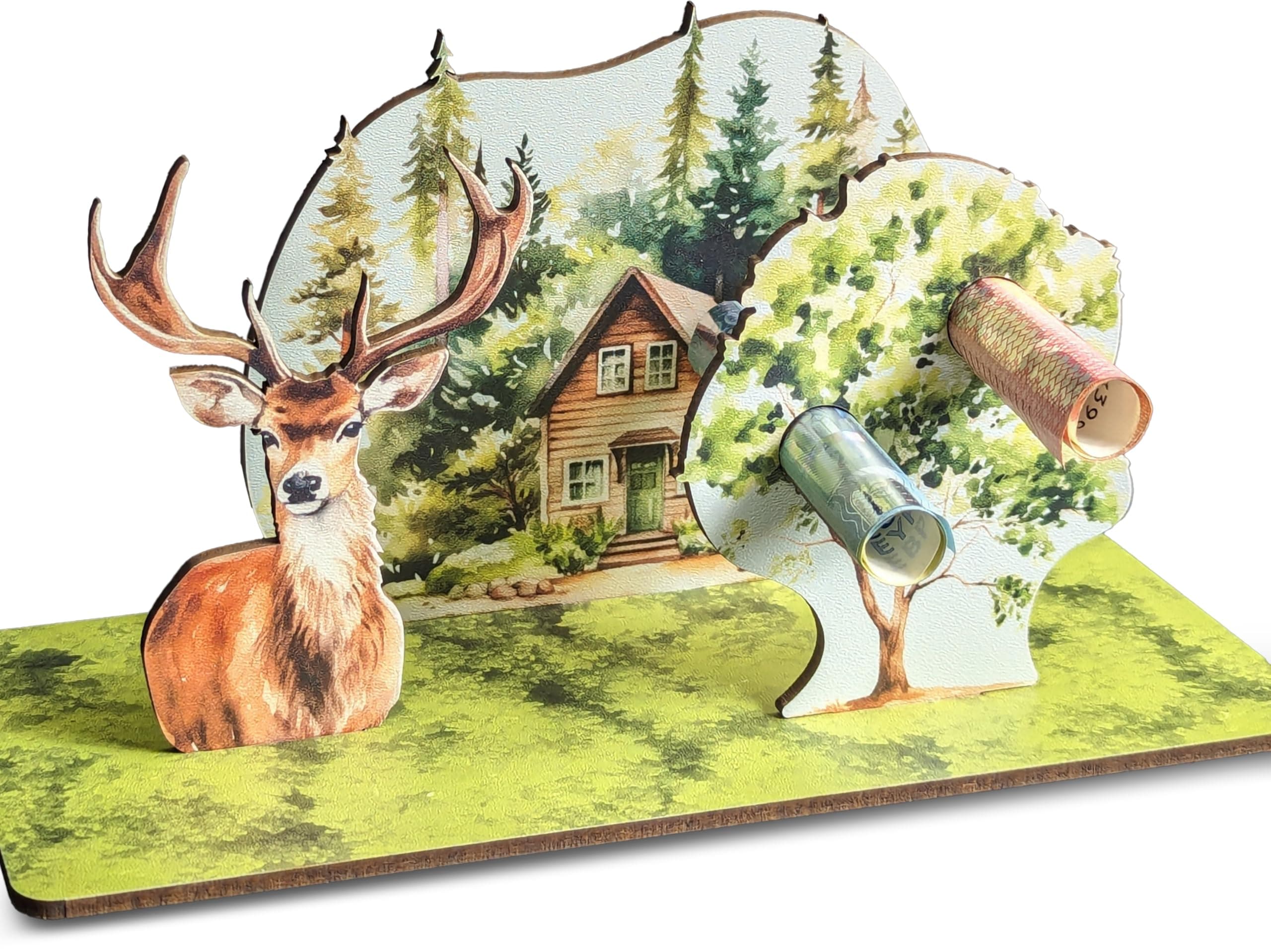 Förster - Hirsch 3D-Holzkarte 🦌💌 Geldgeschenke, Hirsch Deko, Hirschgeweih