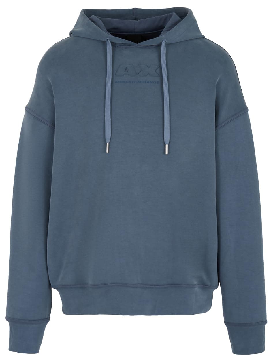 🔥 Angebot: Armani Exchange Herren Modal Cotton Debossed Logo Pullover Hoodie Hooded Sweatshirt XXL Blau Avio