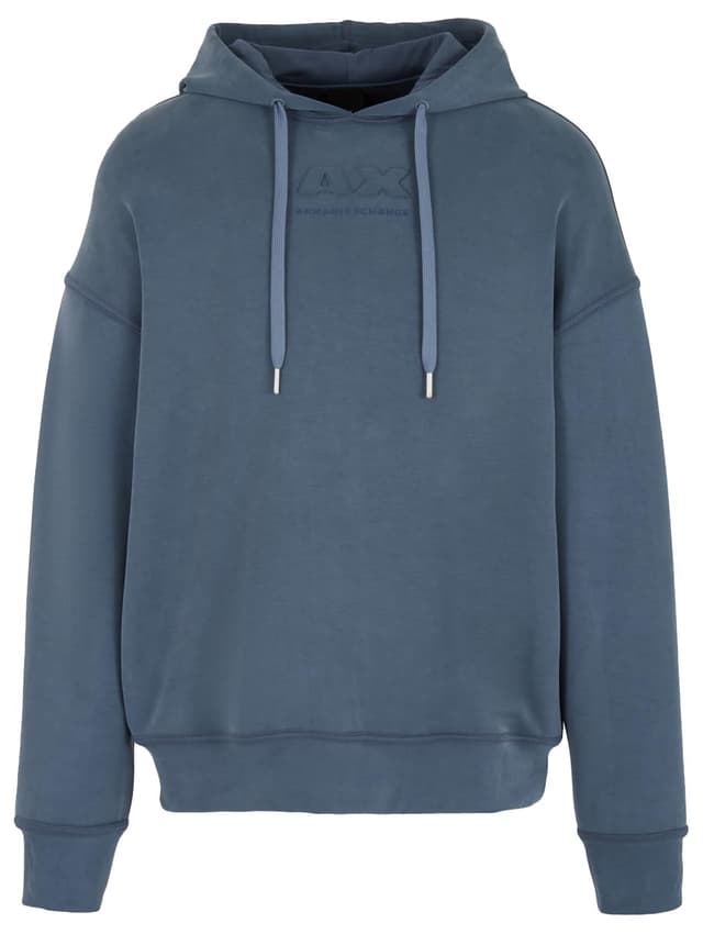 🔥 Angebot: Armani Exchange Herren Modal Cotton Debossed Logo Pullover Hoodie Hooded Sweatshirt XXL Blau Avio