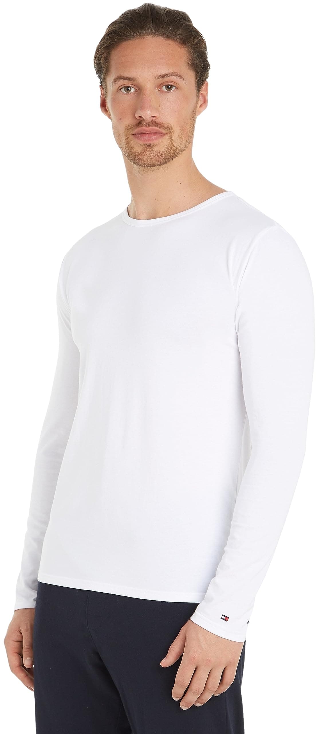 Tommy Hilfiger Herren 3er Pack Langarmshirts Basic XL Weiß 🌟