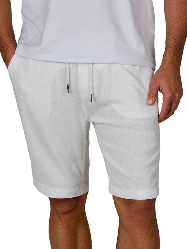🌞 riverso Leinen Shorts Herren Sommer Regular Fit RIVOliver Kurze Hosen Bermuda Knielang 🌴