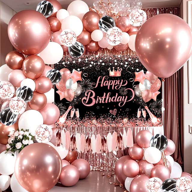 YinQin Rosé Gold Geburtstags Ballons Dekoration 🌟🎈🎉