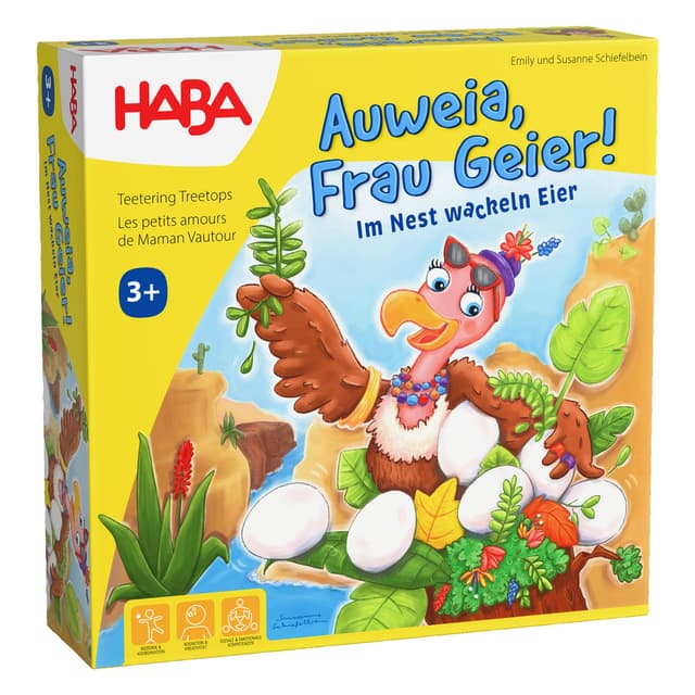 🎉 HABA Auweia, Frau Geier! - Spannendes Geschicklichkeitsspiel aus Holz 🌳🥚