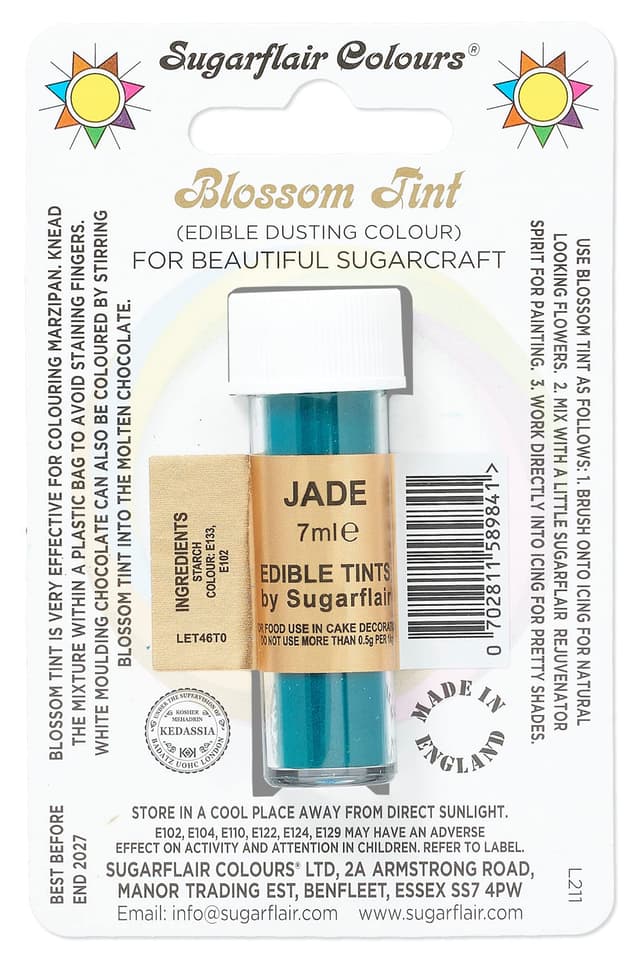 Sugarflair Blossom Tint Dusting Lebensmittelfarbe Pulver Jade - 7ml 🌸🎂🎨
