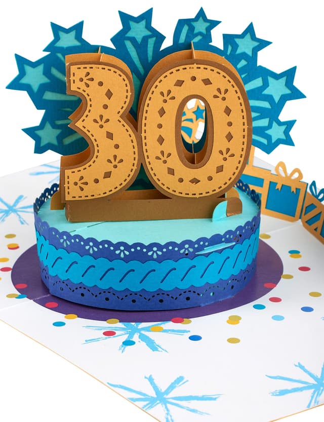 Liebessa Geburtstagskarte 30. Geburtstag Pop Up 3D Karte für Frau oder Mann