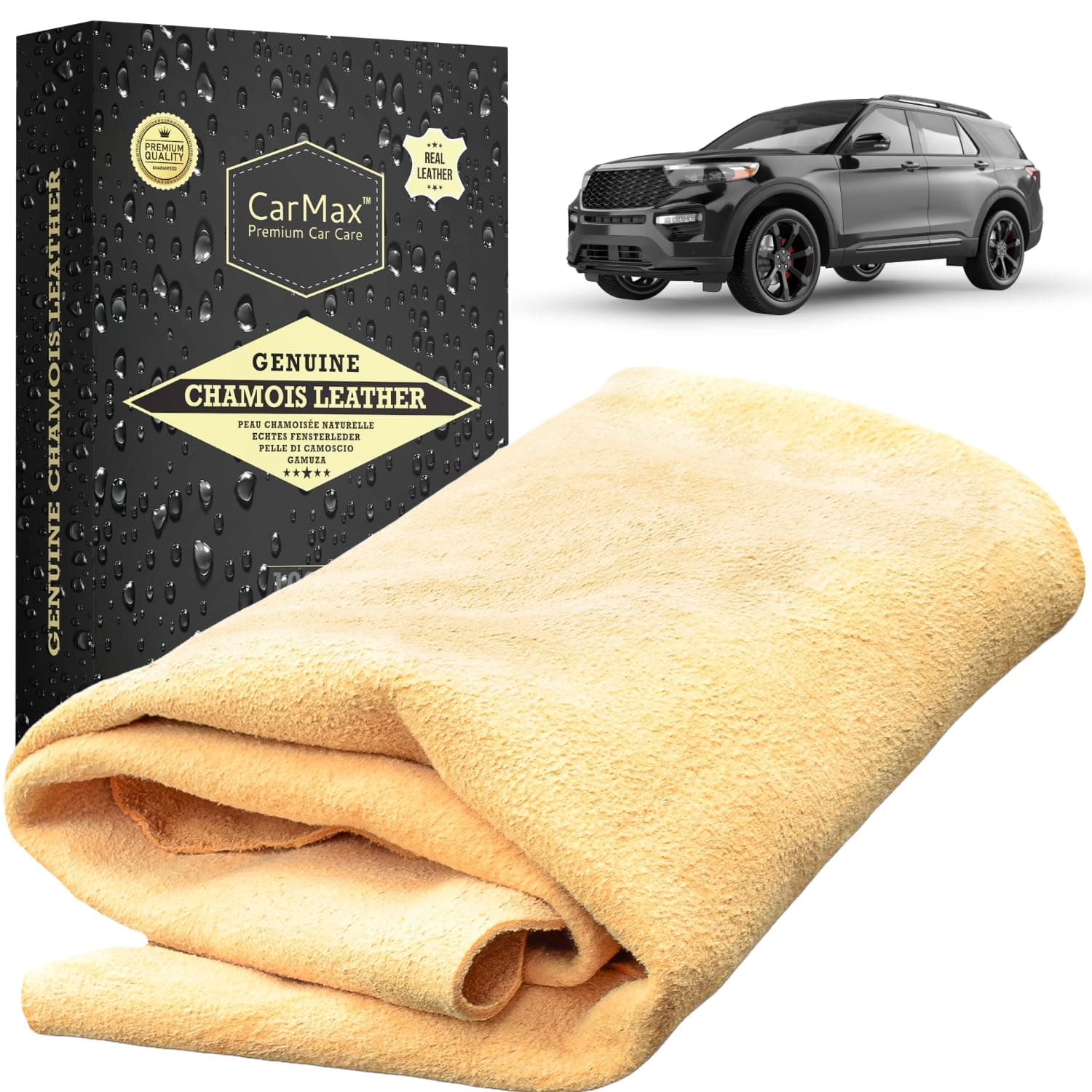 CarMax Premium Qualität Fensterleder/Auto Trockentuch (Pro) 🚗🧼 - Super weich und sehr saugfähig!