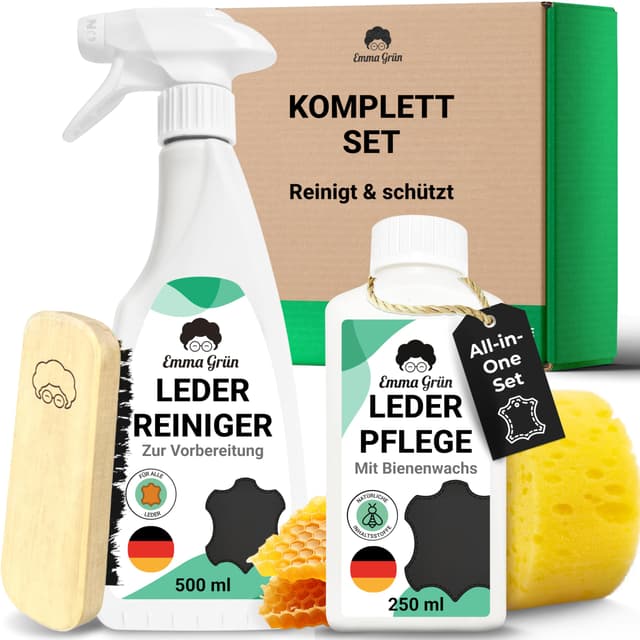 Emma Grün® Lederreiniger & Lederpflege Auto Reinigungsset