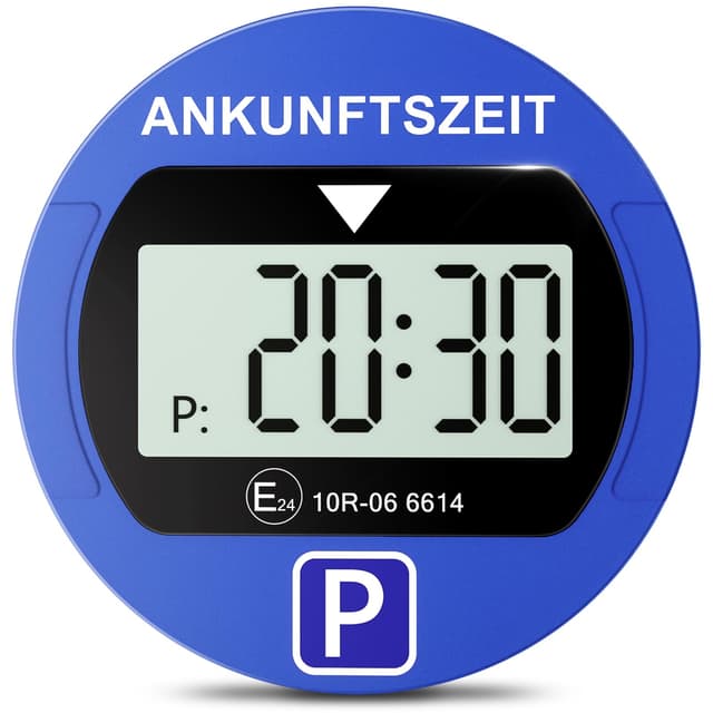🚗 Warmfay® Elektronische Parkscheibe mit Zulassung vom KBA, Automatische Digitale Parkscheibe Elektrisch mit Batterie, Elektrische Parkuhr Auto mit 2 Displays & Nachtparkmodus & Vielseitig (1, Blau) 1-PACK Blau