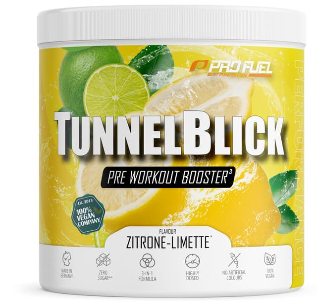 TUNNELBLICK Pre-Workout-Booster³ ZITRONE-LIMETTE 440g - unglaublich lecker