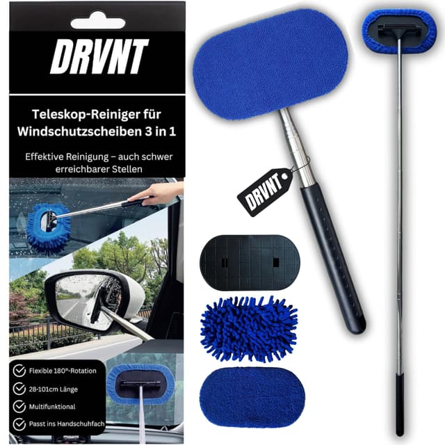 DRVNT Windschutzscheiben Teleskop Reiniger Auto Innen & Außen 3 in 1 🌀🚗