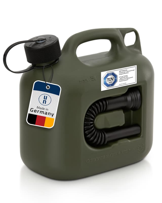 🔥 Hünersdorff Kraftstoff-Kanister Profi 5L für Benzin, Diesel und andere Gefahrgüter 🔥