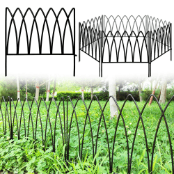 Thealyn Dekorative Metall Gartenzaun 45cm (H) x 2.25m (L) 🌻 Metall Grenze Folding Fence No Dig Fence Landschaft Zaun für Blumenbeet, Hof, Tier Barriere