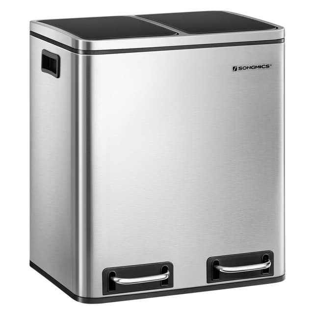 SONGMICS Mülleimer Küche, 2 x 15 Liter, Mülltrennsystem 2 Fächer 🗑️