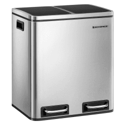SONGMICS Mülleimer Küche, 2 x 15 Liter, Mülltrennsystem 2 Fächer 🗑️ Angebot bei HelloDeals