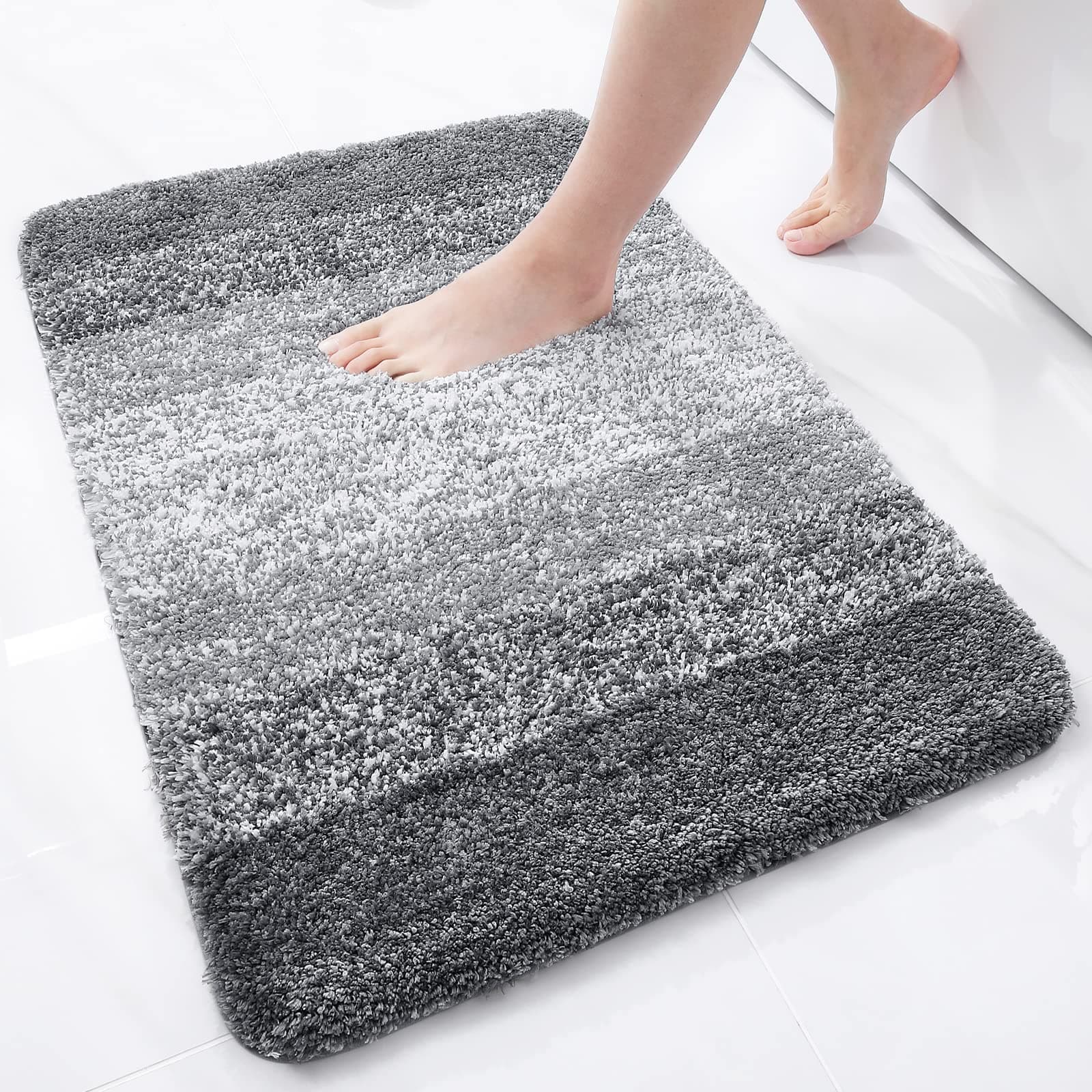 🛁🌟 Homaxy Weich Badezimmerteppich 51x76 cm Grau 🌟🛁