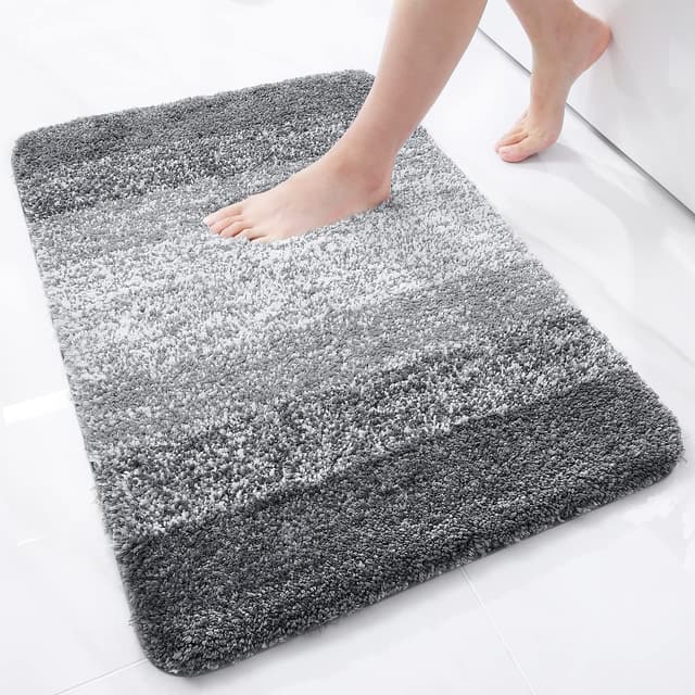 🛁🌟 Homaxy Weich Badezimmerteppich 51x76 cm Grau 🌟🛁