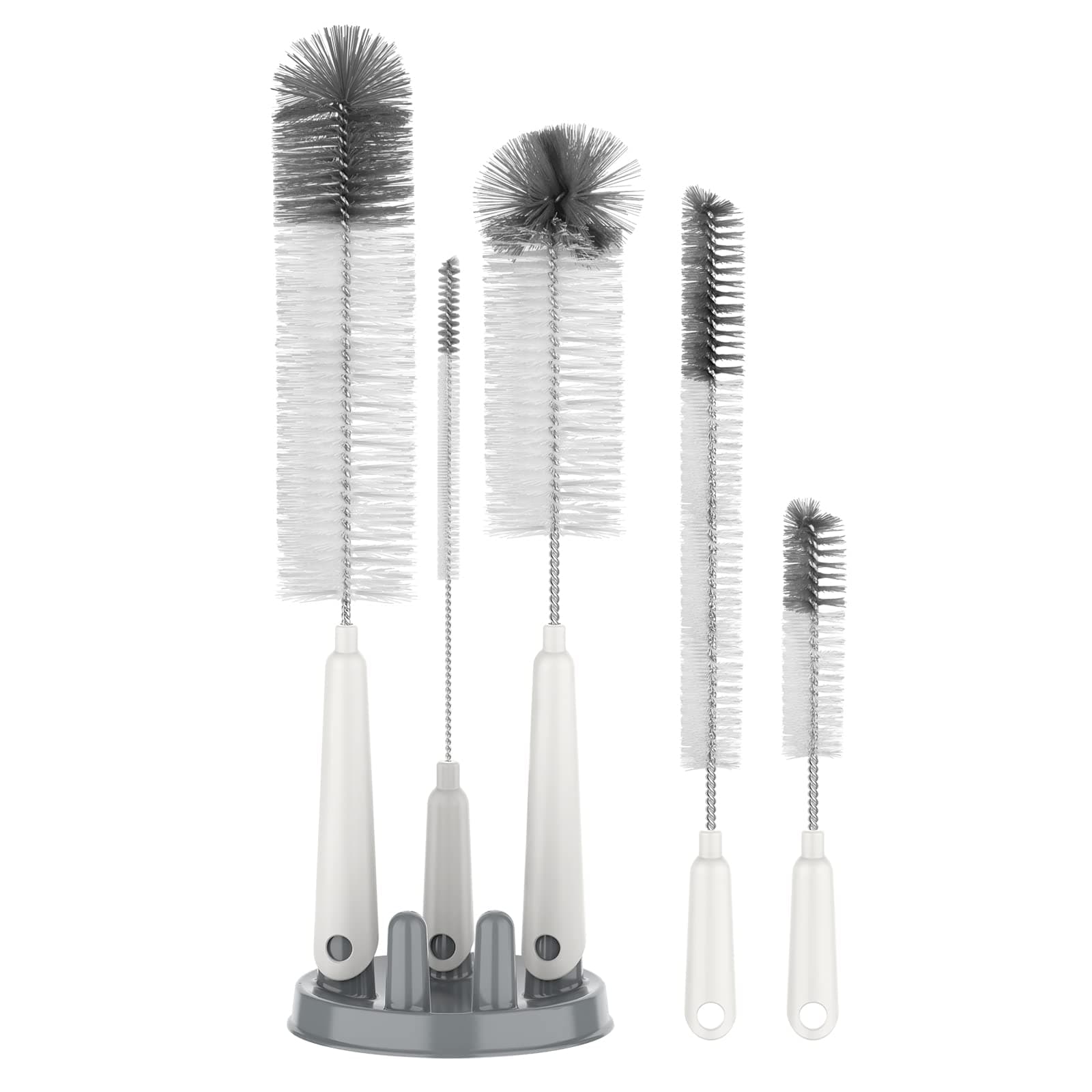 🧼🧽 MR.SIGA 5er Pack Flaschenbürste-Reinigungsset mit Aufbewahrungshalter 🧴🚿