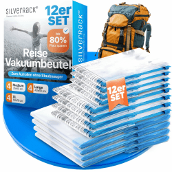 SilverRack Vakuumbeutel Reise zum Rollen [12 Stück] - 75% Platzersparnis!