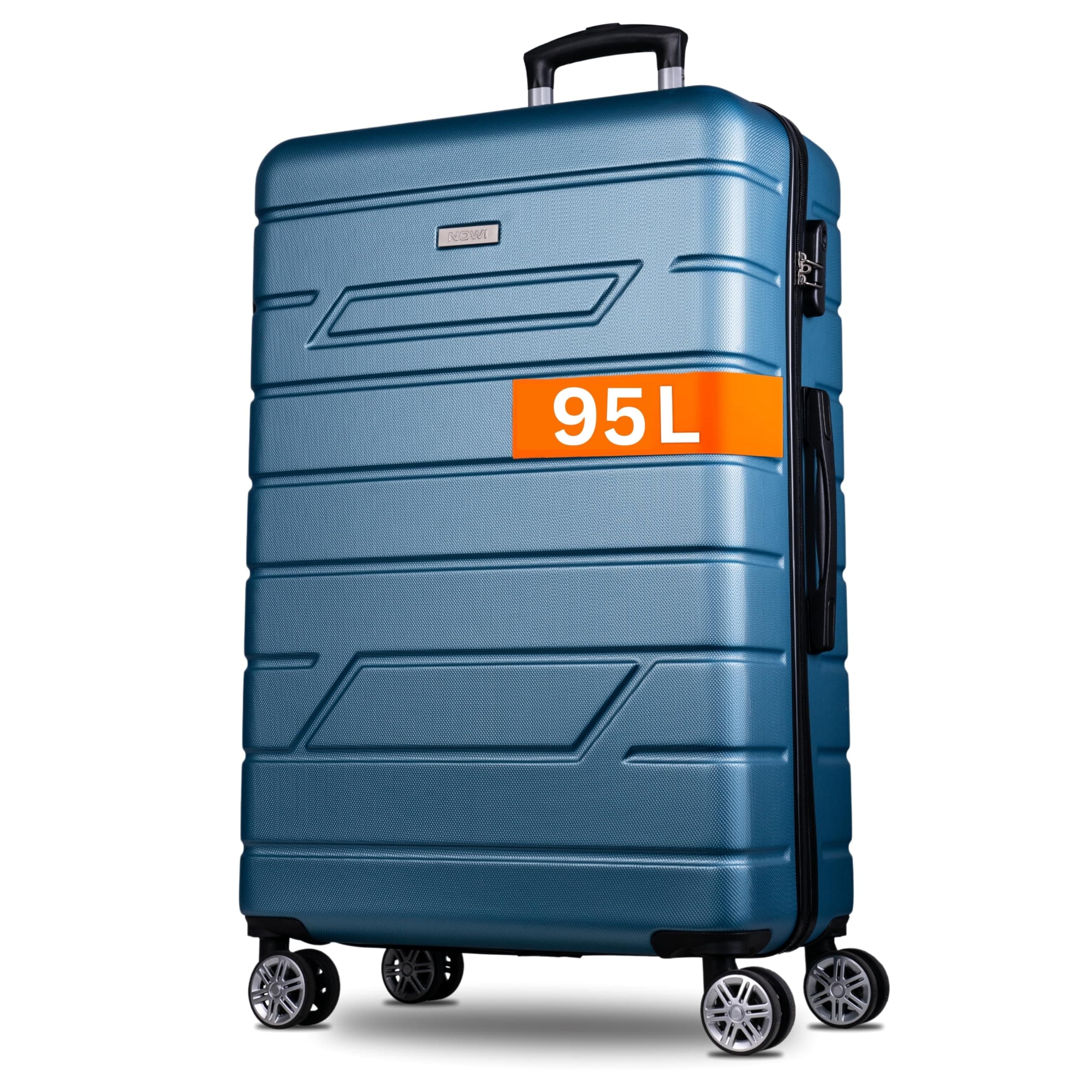 🧳🌟 Jetzt sparen! XL Türkis NOWI Bergamo Reisekoffer 360° Drehbar