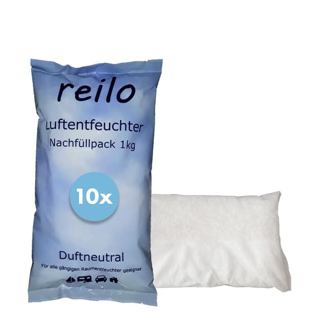 🔥 Deal des Tages! Reilo 10x 1kg Luftentfeuchter Granulat (Calciumchlorid) - Staffelpreis