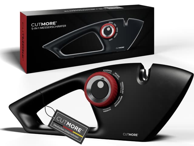 CUTMORE® Diamant Messerschärfer - 5-in-1 Premium Messerschleifer 🔪🏅💡🤝✅