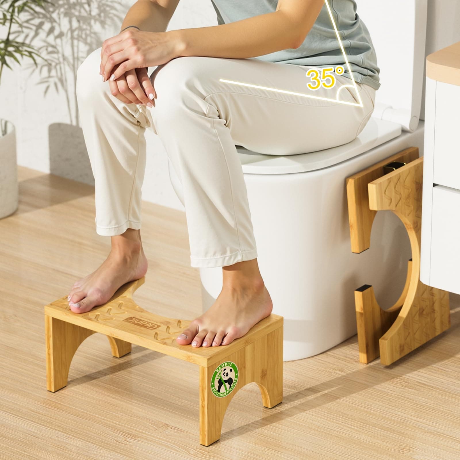 DEANIC Bambus Toilettenhocker 🚽🌿