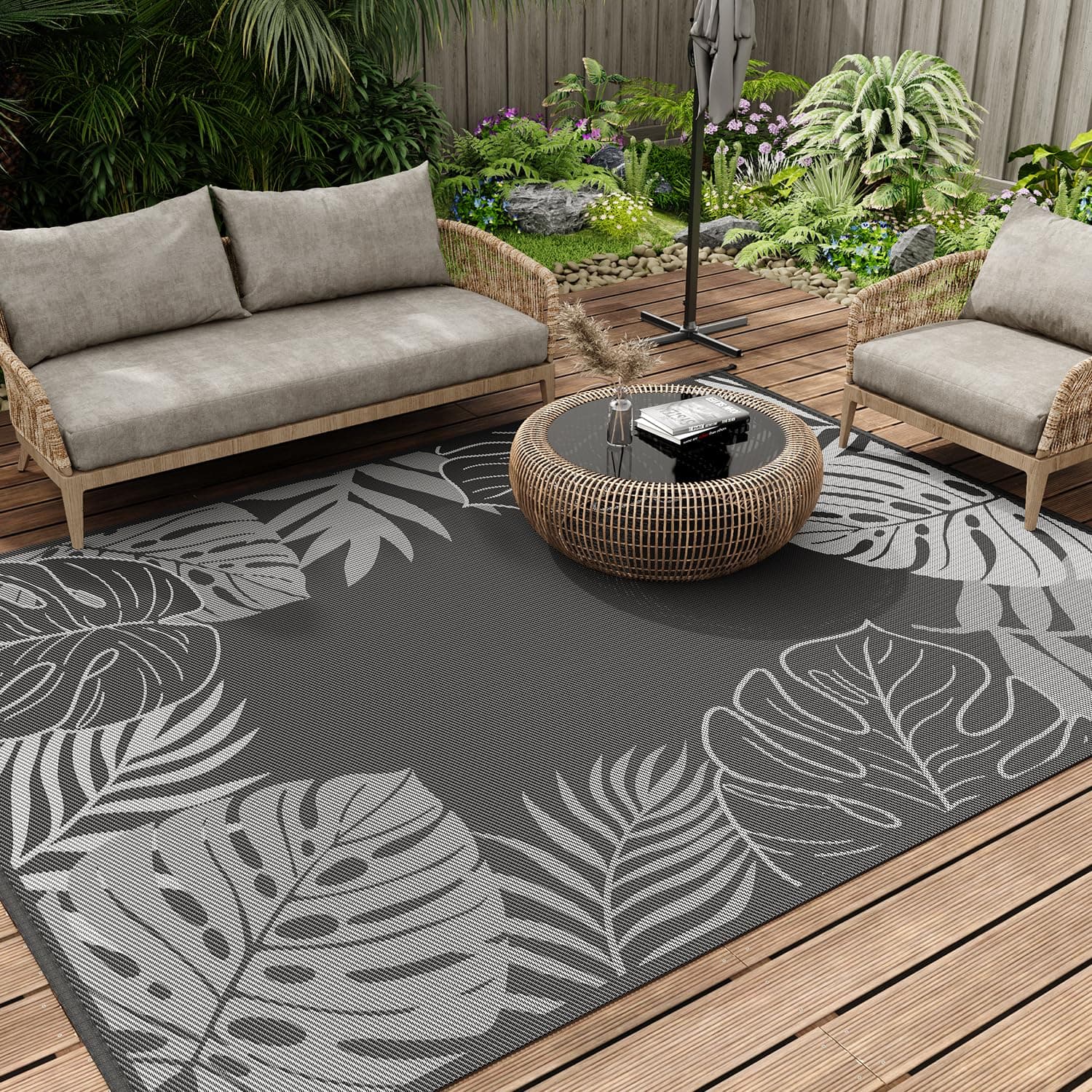 🌿🏞️ SIXHOME Outdoor Teppich Wetterfest 120*180cm 🏞️🌿