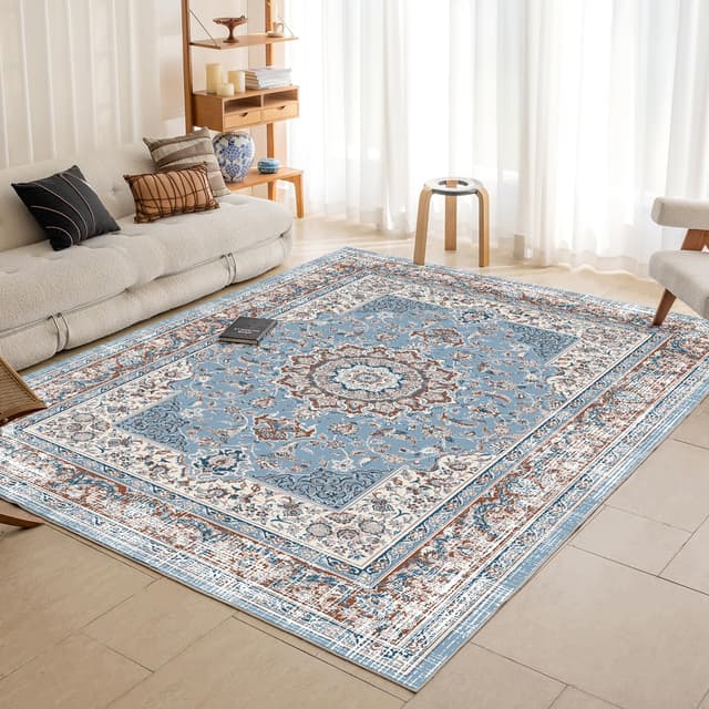 🌺 OMERAI Teppich Groß 160X230CM - Waschbar & Rutschfest 🌿