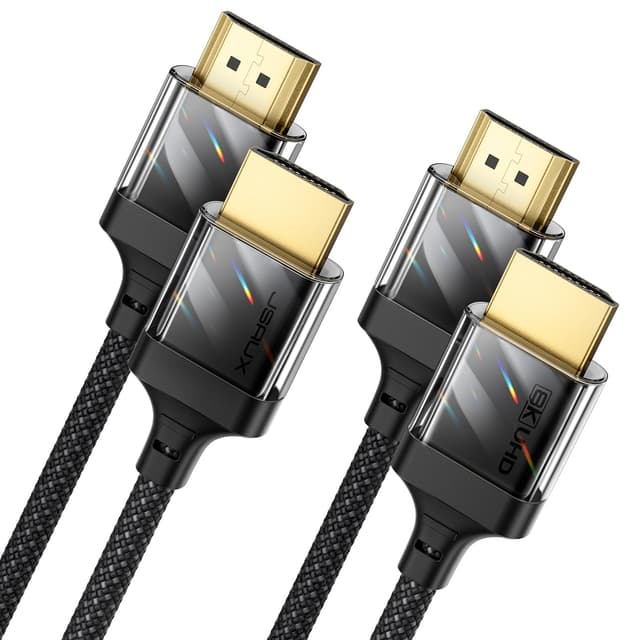 JSAUX 8K HDMI Kabel 3Meter 2-Stück | 4K & 8K HDMI 2.1 Kabel 48Gbps High Speed HDMI | 🎮📺 4K@120Hz 144Hz, 8K@60Hz, HDCP 2.2 & 2.3, HDR 10+, eARC Kompatibel mit Monitor UHD TV PS5 PS4 Dolby Vision -Schwarz 3M 2pack Black