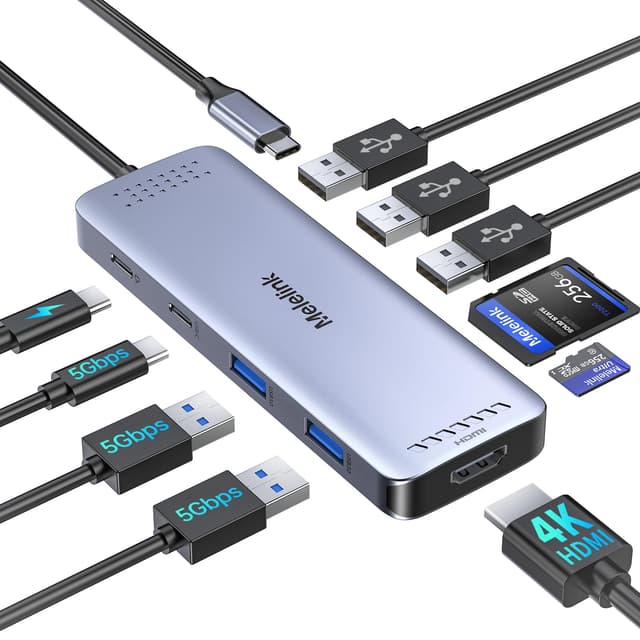 🔌🖥️ USB C Hub für MacBook 10 in 1 mit 4K 60Hz HDMI & 100W PD 🚀