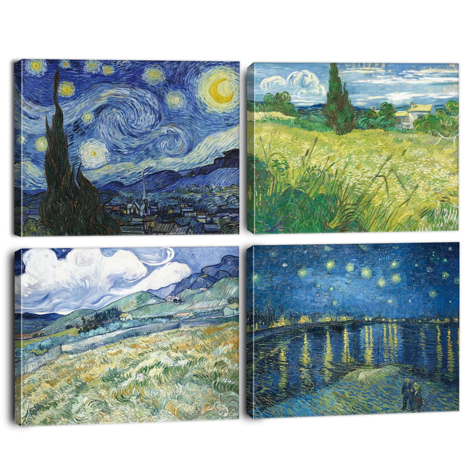 🎨 BINCUE 4PCS Vincent Van Gogh Deko Sternennacht Wandkunst 🖼️