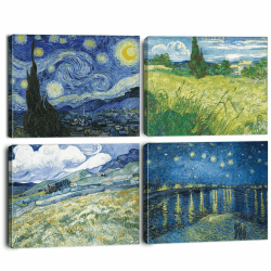 🎨 BINCUE 4PCS Vincent Van Gogh Deko Sternennacht Wandkunst 🖼️