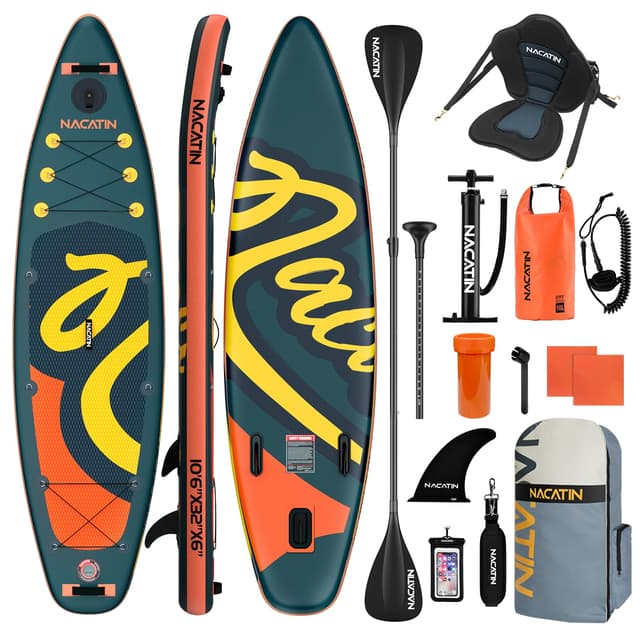 10'6" Aufblasbares Stand-Up-Paddle-Board mit Kajak-Umrüstsatz - SUP-Set für Erwachsene 🏄‍♂️🚣‍♂️