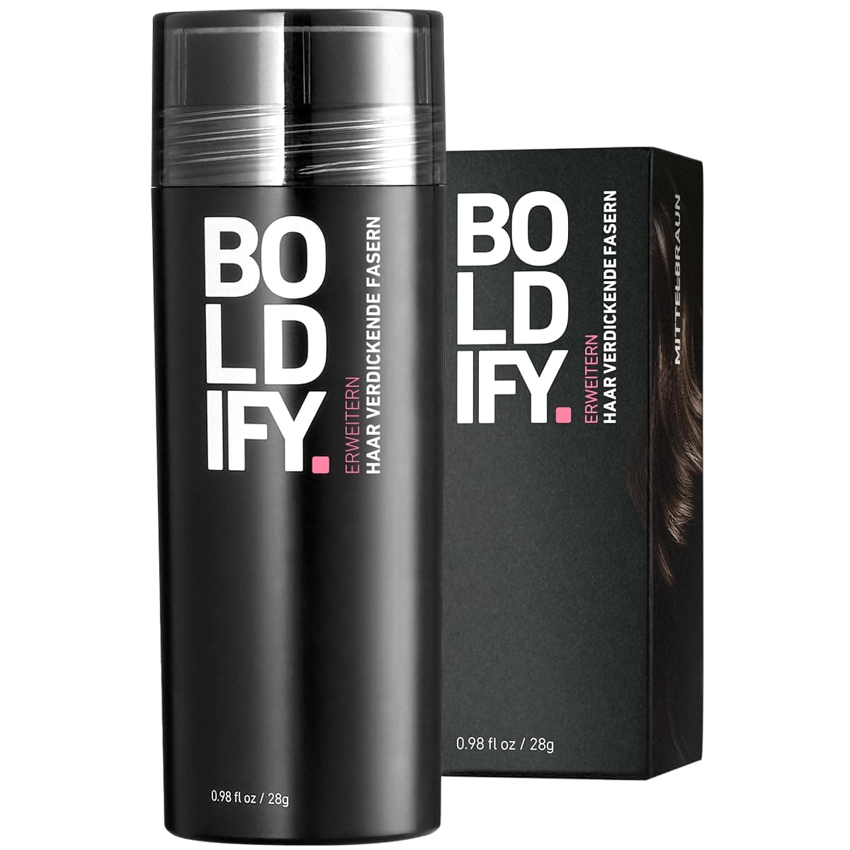 BOLDIFY Streuhaar für Dünner Werdendes Haar Mittelbraun 🌟 Haarverdichtung in 15 Sekunden