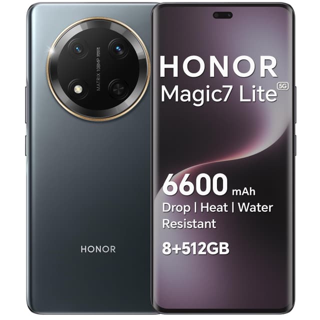 📱 HONOR Magic7 Lite Smartphone 5G ohne Vertrag, Dual SIM NFC Android Handy (512G ROM/8G RAM,6600 mAh,108MP,Sturz-/Wasser-/Hitzebeständig,Al Intelligent, 6,78 Zoll AMOLED Display),Titanium Schwarz 8G+512G