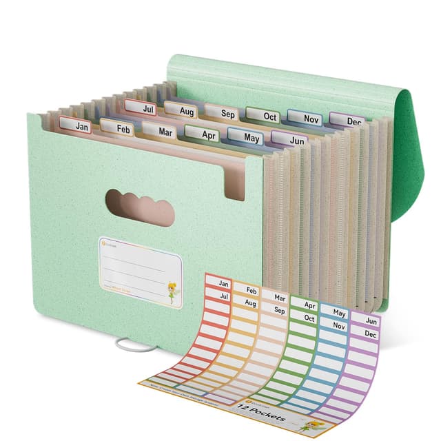 EcoStash Dokumentenmappe A4 12 Fächer 🌿📁
