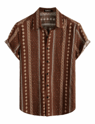🌺 VATPAVE Herren Hawaii Hemd Männer Kurzarm Sommer Freizeithemd Casual Strand Blumen Hawaiihemd XL Kaffee 🌴