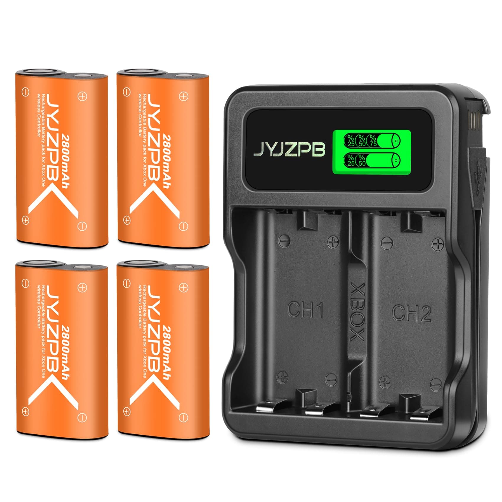 🎮 4 x 2800mAh Akku für Xbox One/Series X&S Controller + Ladegerät
