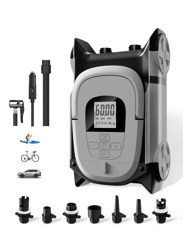 GICLE Sup Board Pumpe Elektrisch, 60PSI Sup Pumpe Elektrisch 12V DC Grau