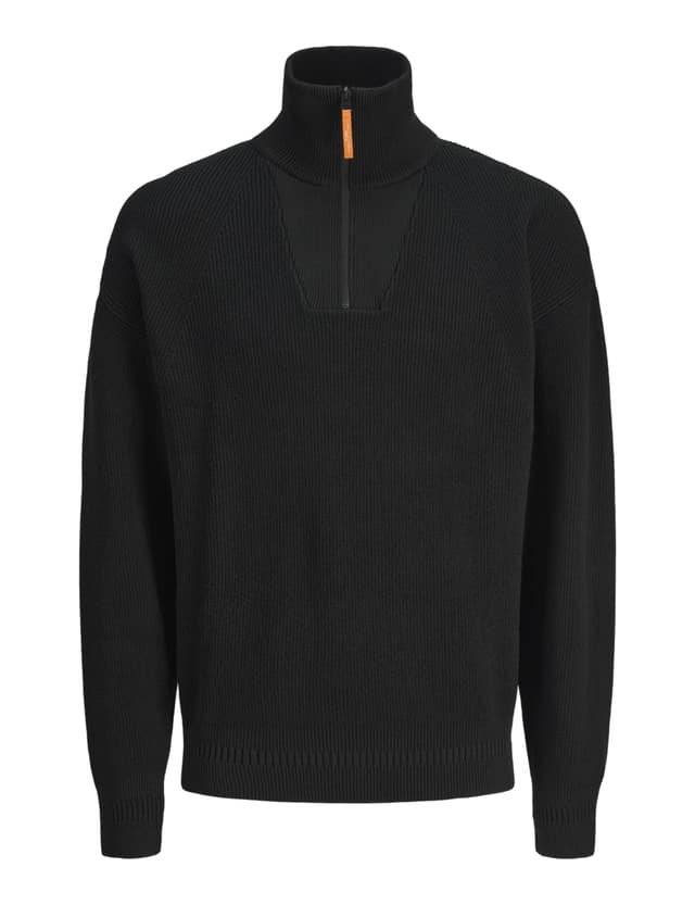 🔥 Super Deal! JACK & JONES Herren Highneck Pullover JCOOUTDOOR Knit - Relaxed Fit S - XXL M Schwarz