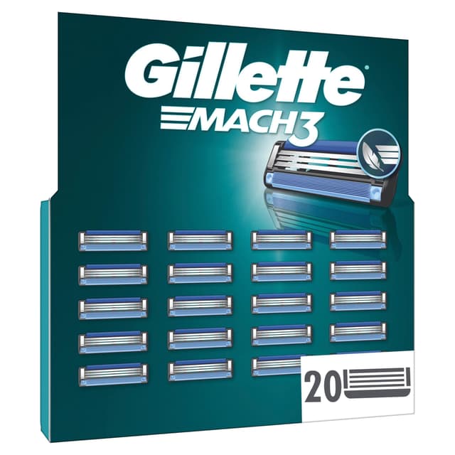 🔥 Angebot! Gillette Mach3 Rasierklingen für Männer, 20 Original Ersatzklingen